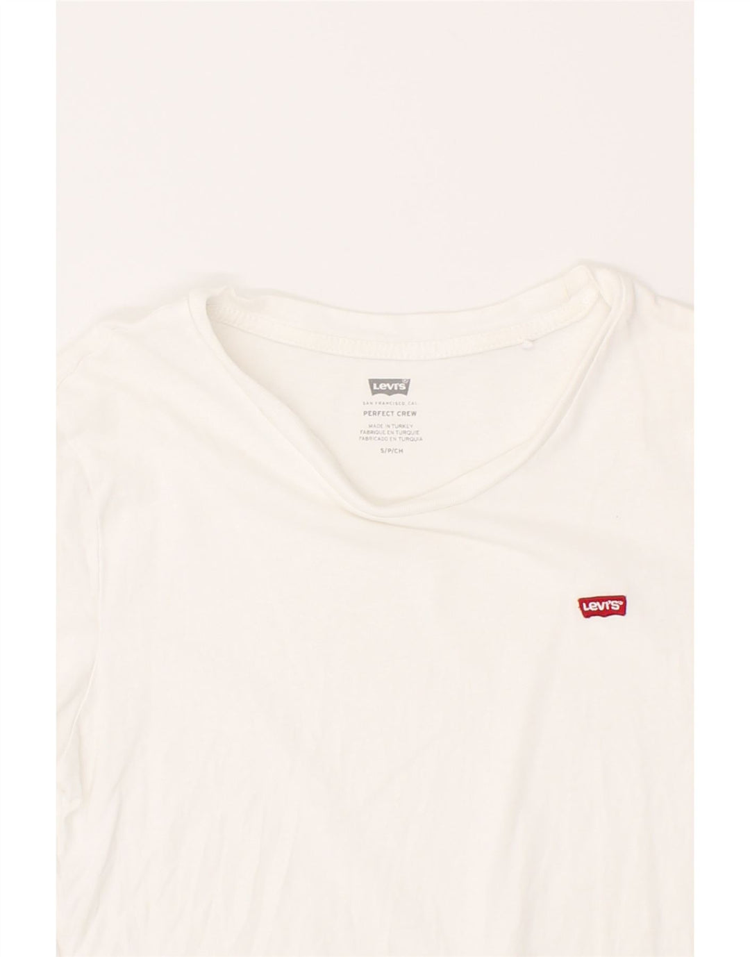 LEVI'S Womens T-Shirt Top UK 10 Small White Cotton Vintage Levi's and Second-Hand Levi's from Messina Hembry 