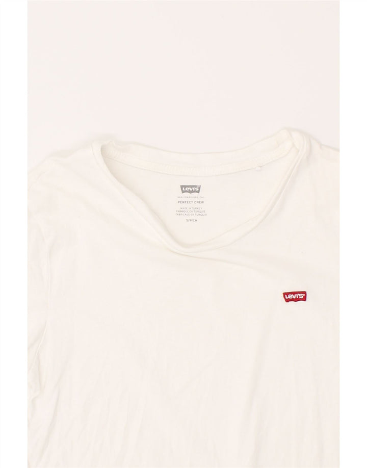 LEVI'S Womens T-Shirt Top UK 10 Small White Cotton Vintage Levi's and Second-Hand Levi's from Messina Hembry 