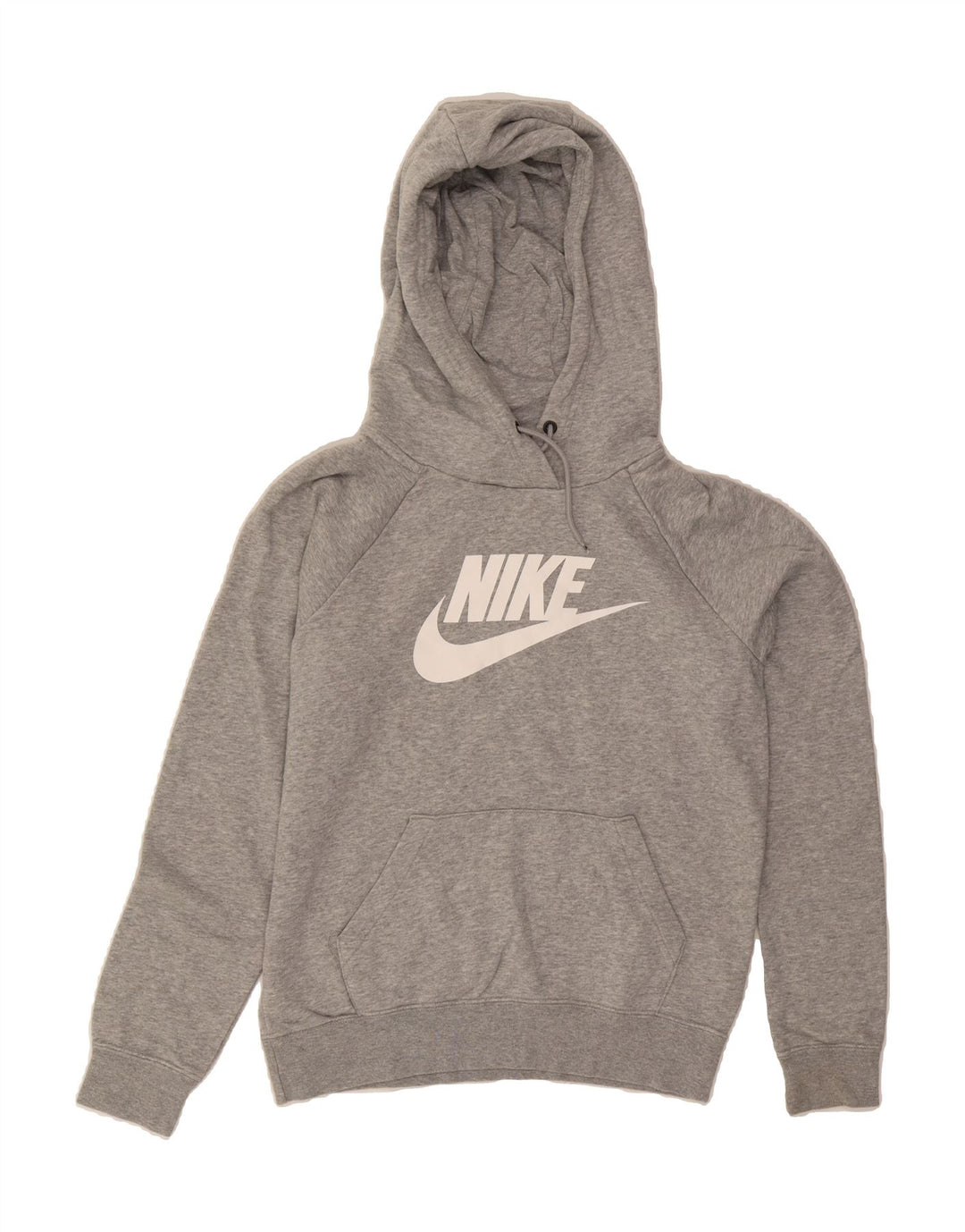 NIKE Womens Oversized Graphic Hoodie Jumper UK 6 XS Grey Cotton Vintage Nike and Second-Hand Nike from Messina Hembry 