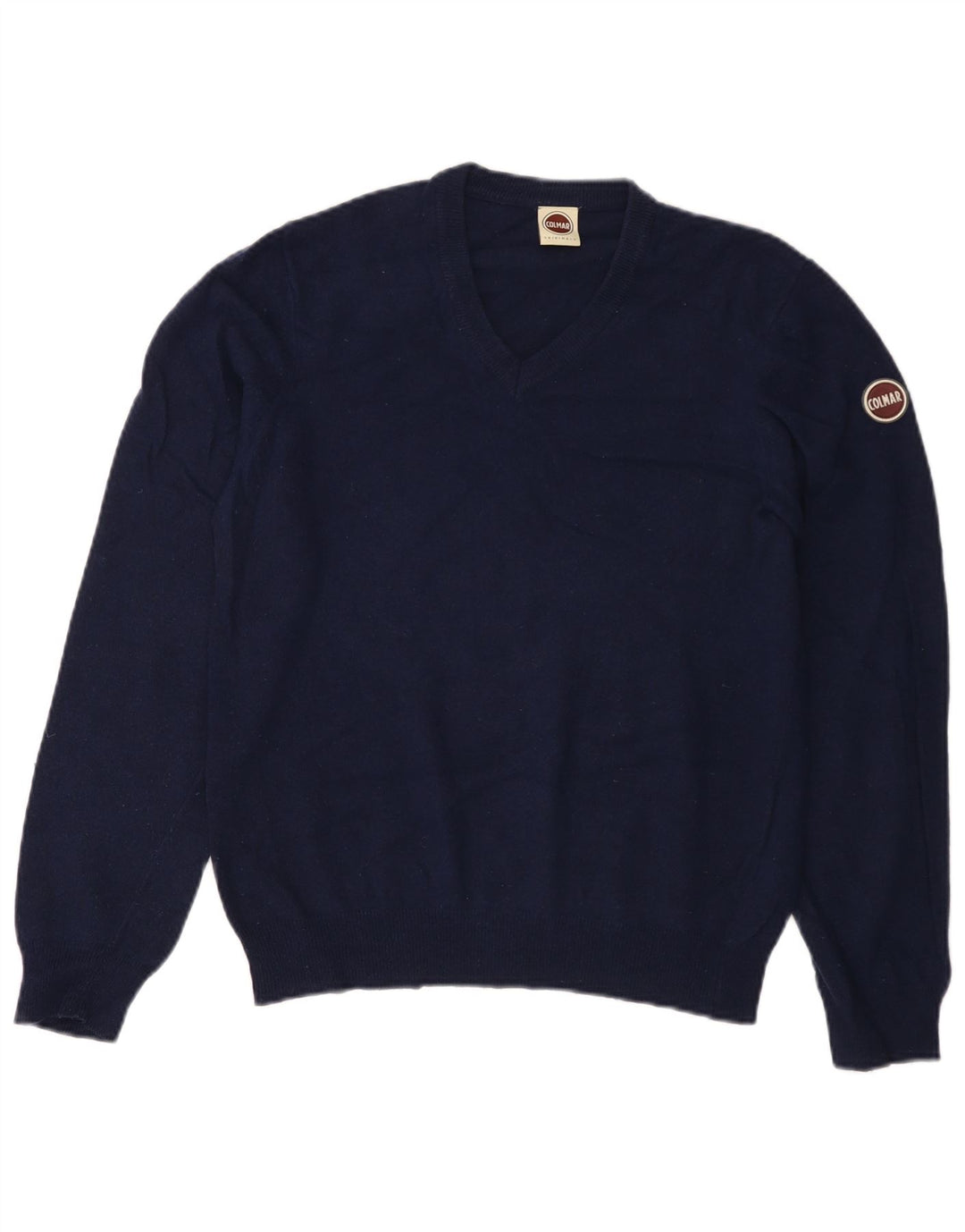 Suéter feminino Colmar com decote em V Reino Unido 14 lã azul marinho médio