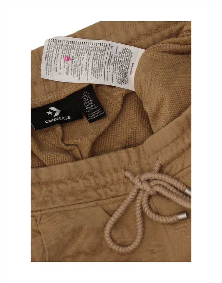 Calça de treino feminina Converse UK 16 grande algodão bege