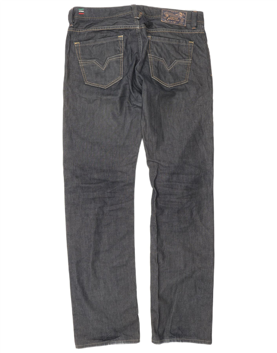 Diesel Mens Straight Jeans W33 L34 Azul Marinho Algodão