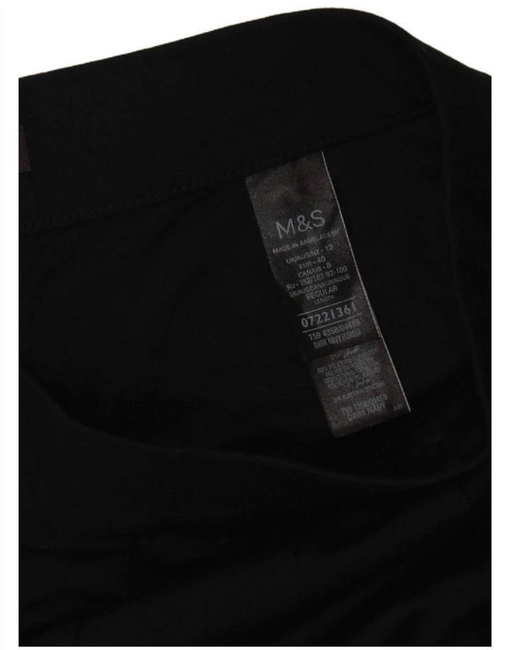 Calça de treino feminina Marks & Spencer Reino Unido 12 viscose azul marinho médio
