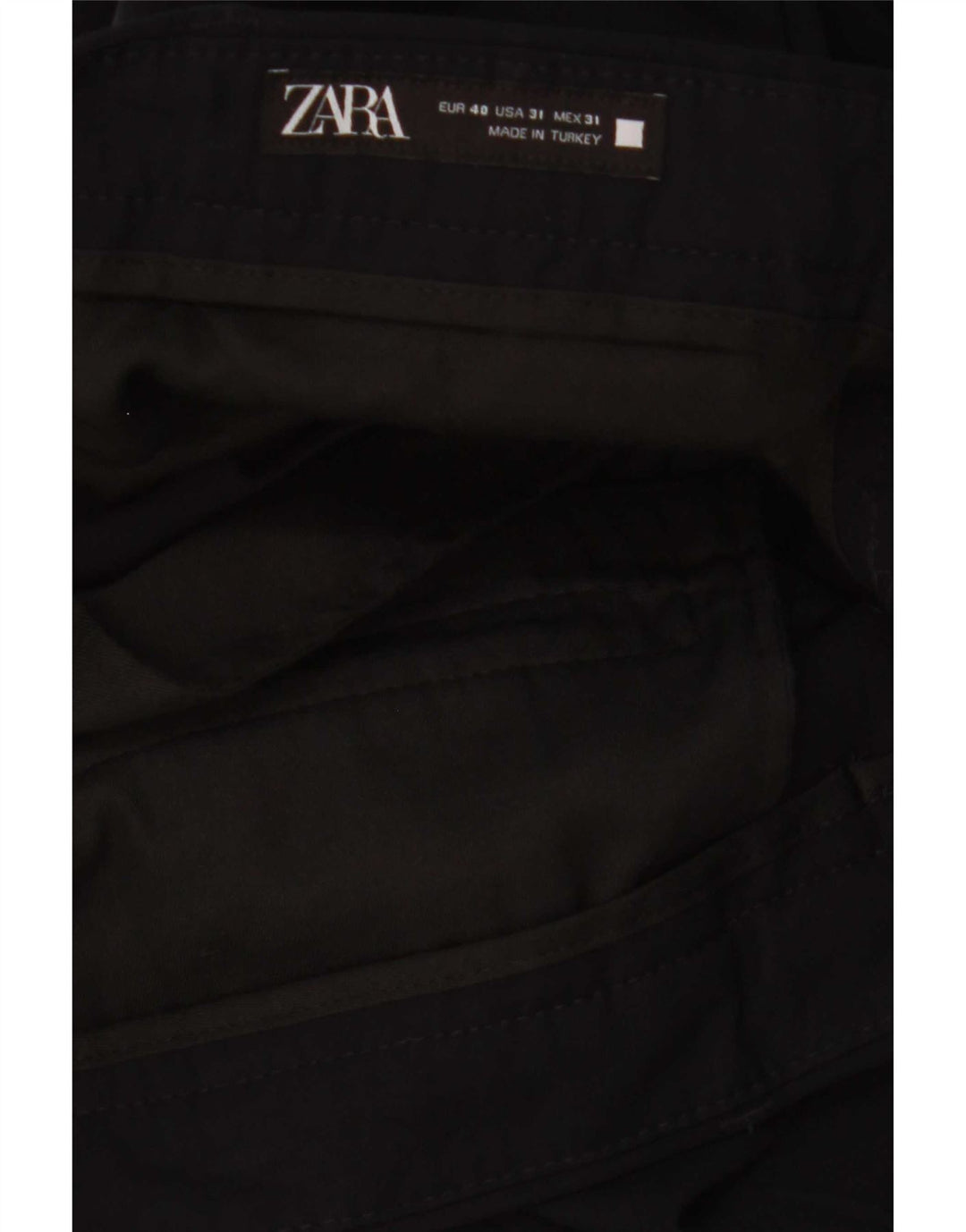 Zara Mens Slim Chino Calças EU 40 Médio W31 L29 Preto