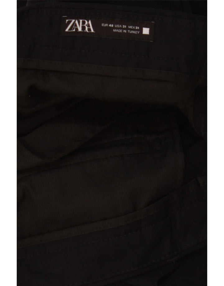 Zara Mens Slim Chino Calças EU 40 Médio W31 L29 Preto