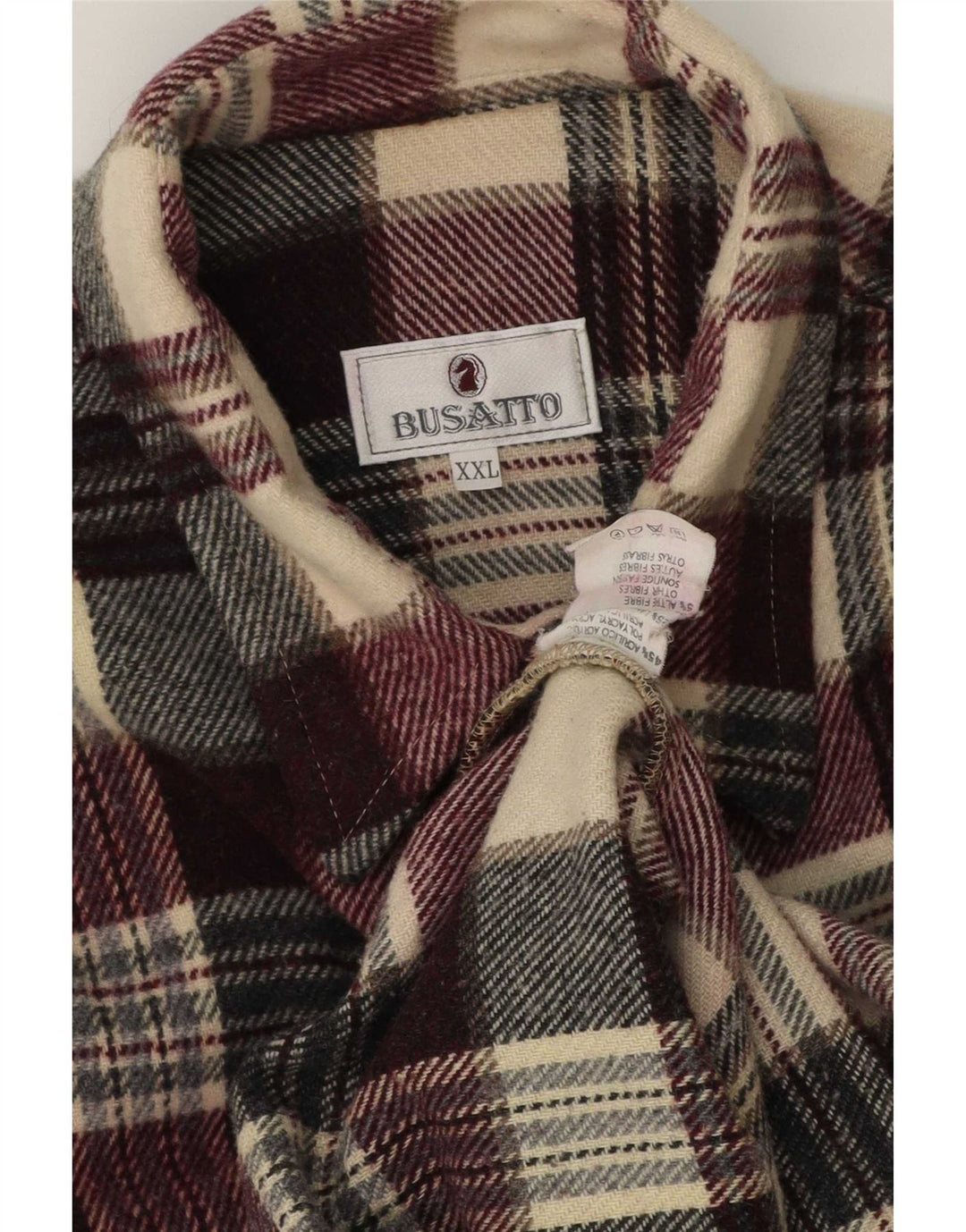 Camisa de flanela masculina vintage 2XL acrílico xadrez multicolorido