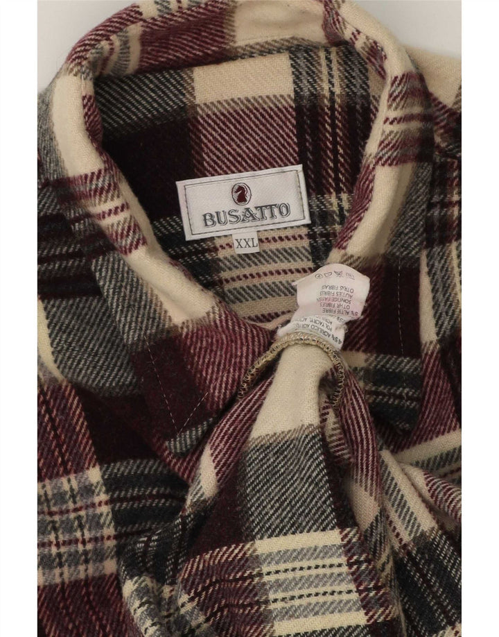 Camisa de flanela masculina vintage 2XL acrílico xadrez multicolorido