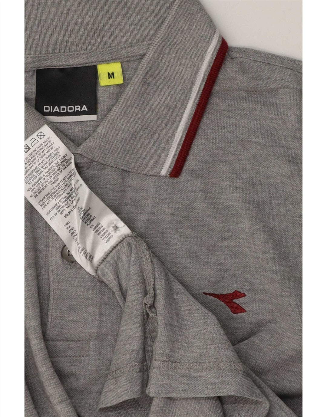 Camisa polo masculina Diadora Regular Fit algodão cinza médio