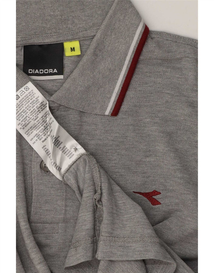 Camisa polo masculina Diadora Regular Fit algodão cinza médio