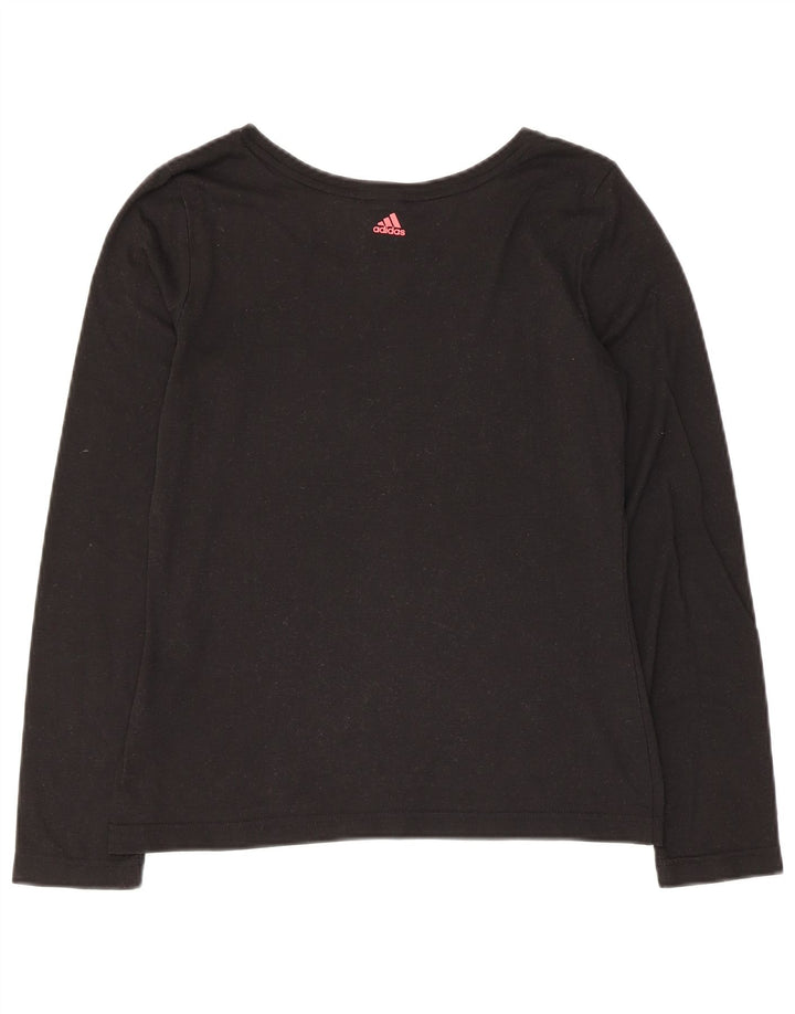 Top gráfico feminino Adidas manga comprida Reino Unido 8/10 pequeno preto