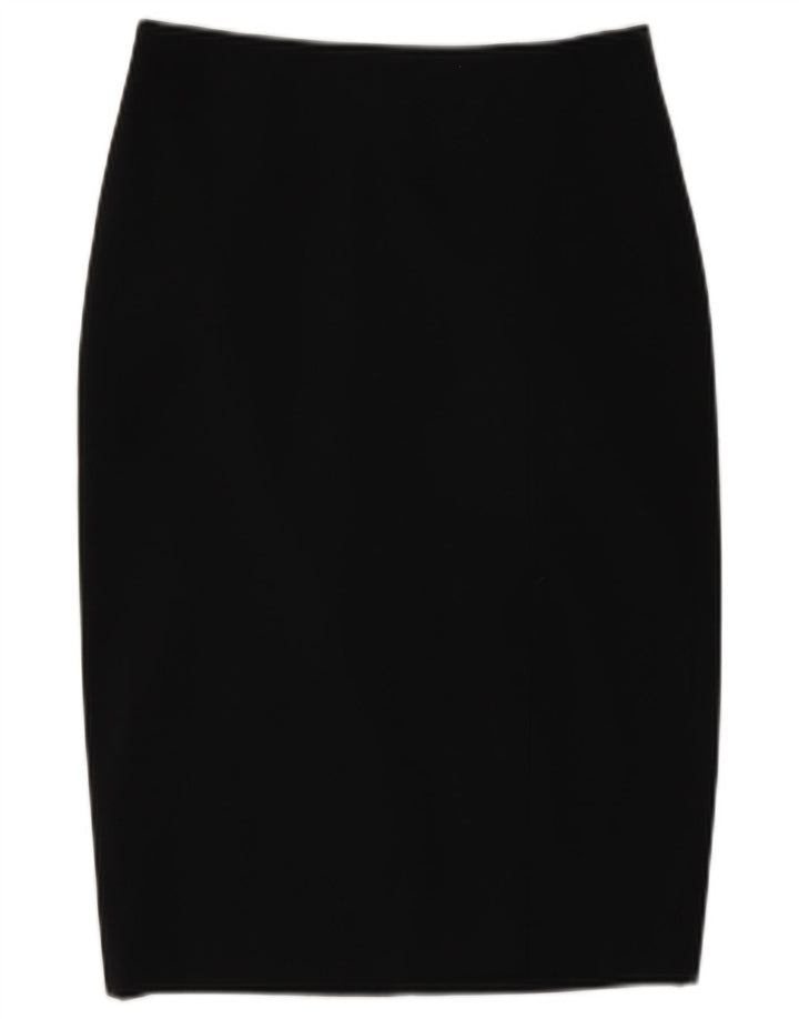 Saia lápis feminina vintage XS W26 poliéster preto
