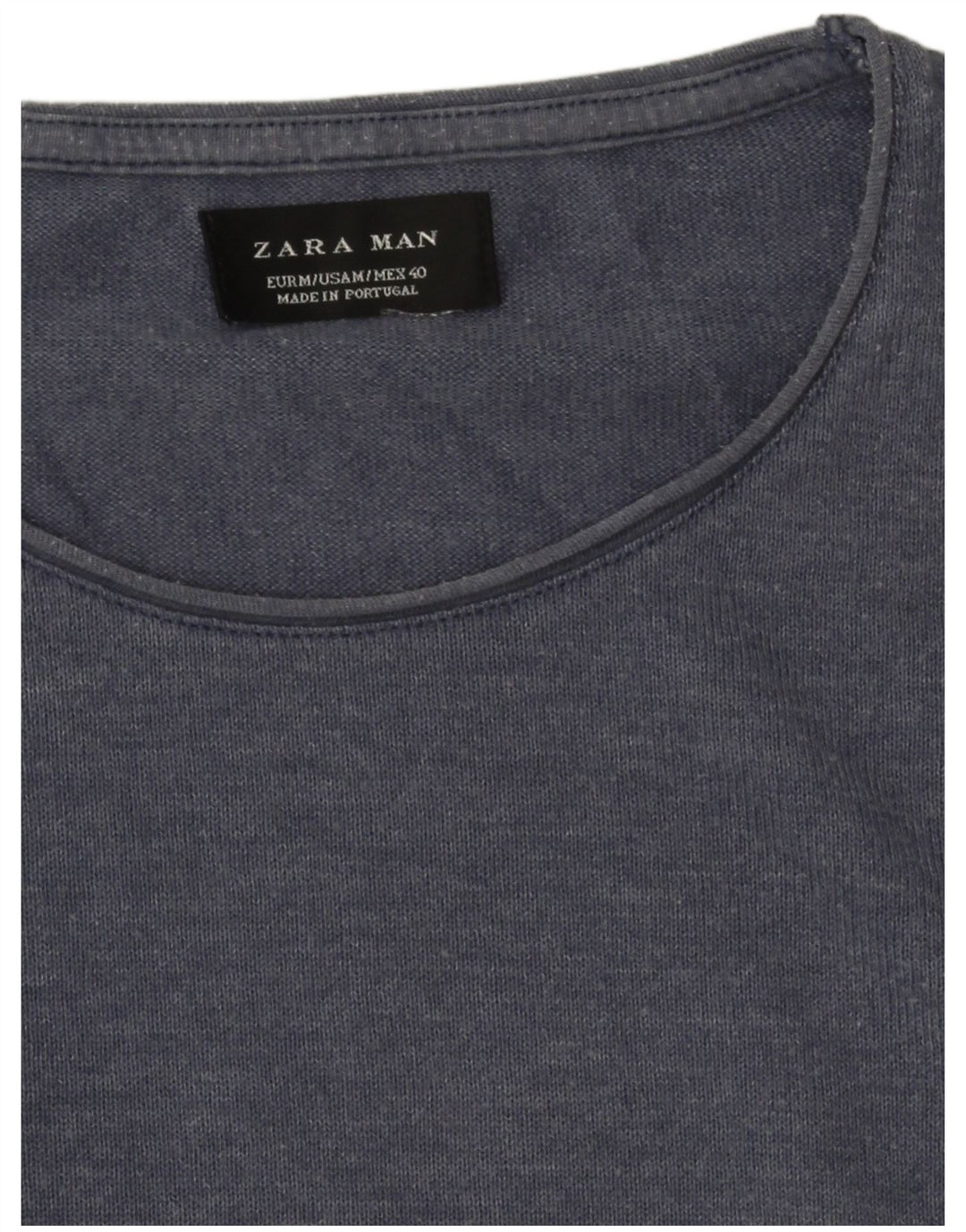 Camiseta masculina Zara Top médio azul marinho