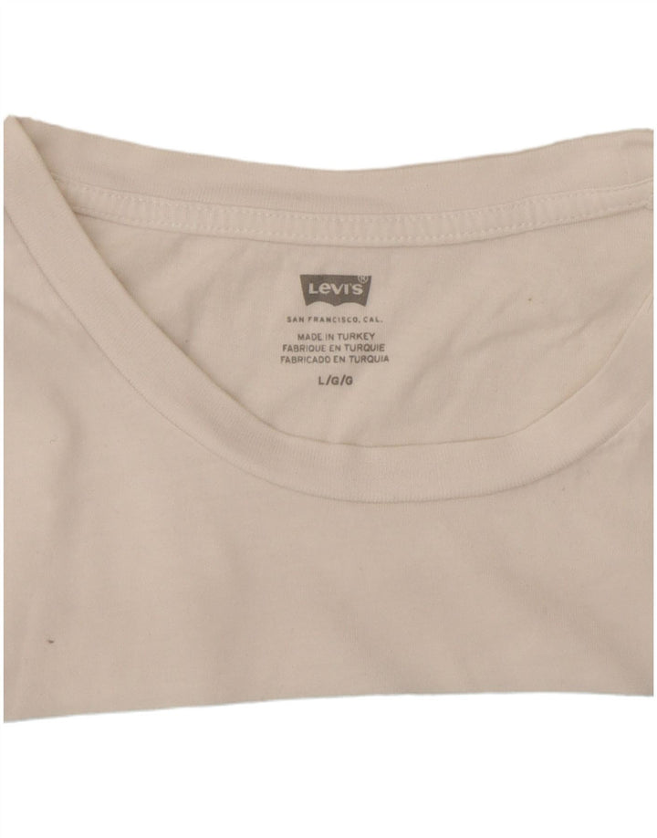 Camiseta feminina gráfica LEVI'S UK 16 grande branca