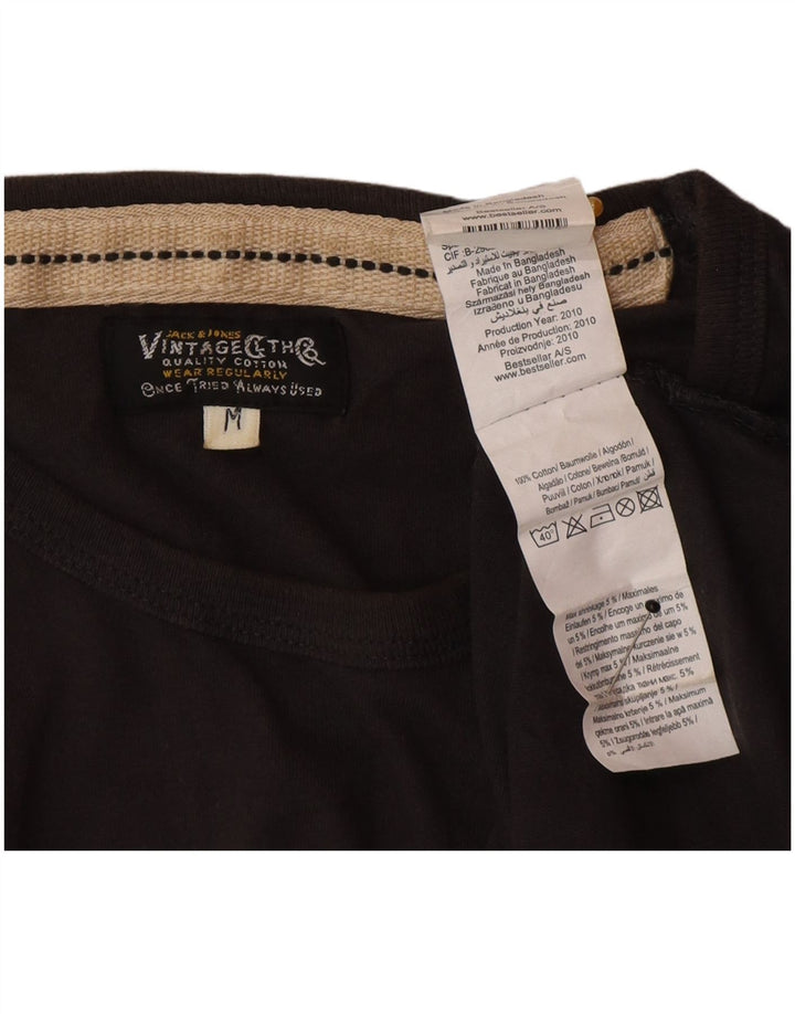Camiseta gráfica masculina Jack & Jones algodão cinza médio