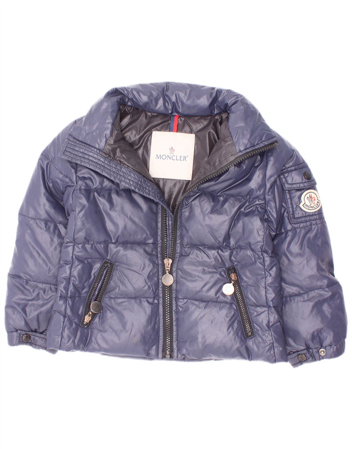 Jaqueta Moncler Baby Boys acolchoada 18-24 meses azul marinho poliamida