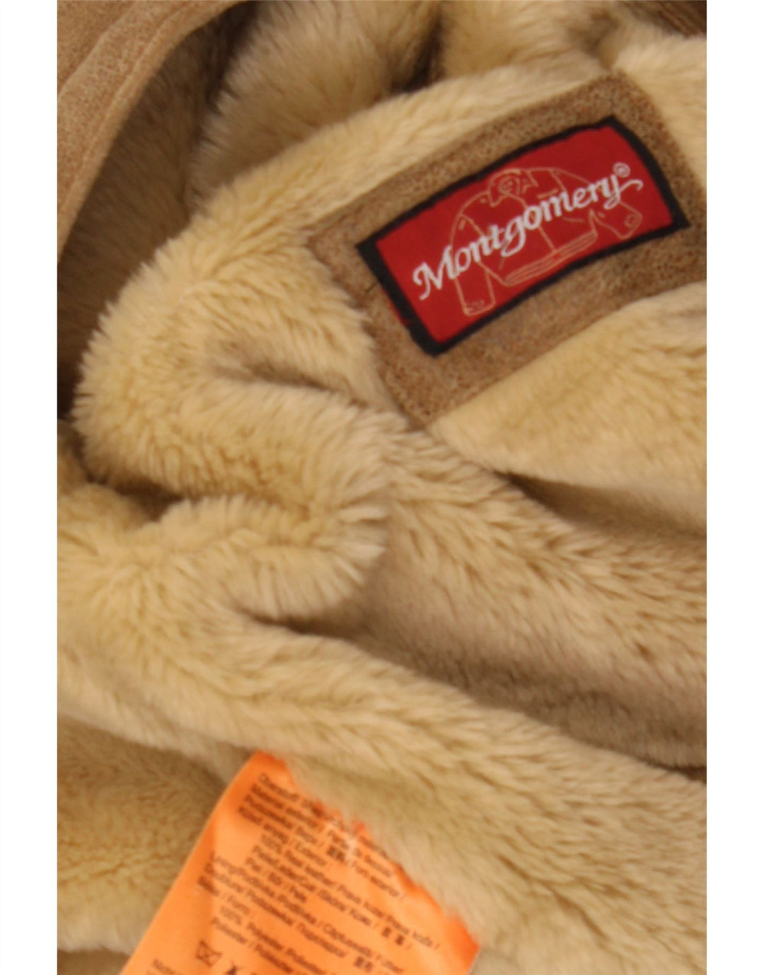 Jaqueta masculina Shearling MONTGOMERY Reino Unido 44 2XL couro marrom