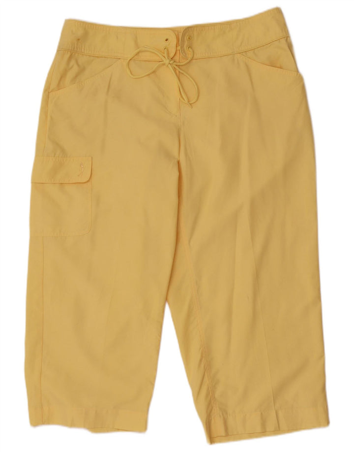 Calça Capri Cargo Feminina Izod US 12 Grande W34 L22 Poliéster Amarelo