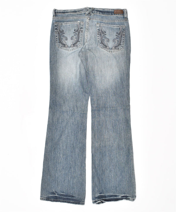 DKNY Calça jeans feminina Time Square Flared EUA 9 grande W32 L33 algodão azul
