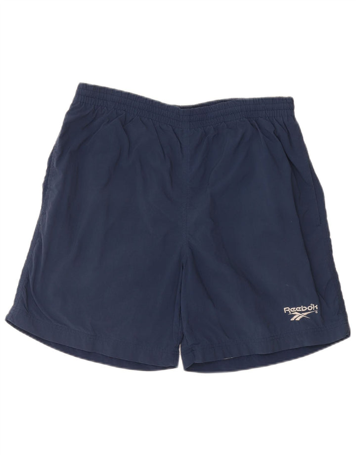 Shorts esportivos masculinos Reebok grande nylon azul marinho
