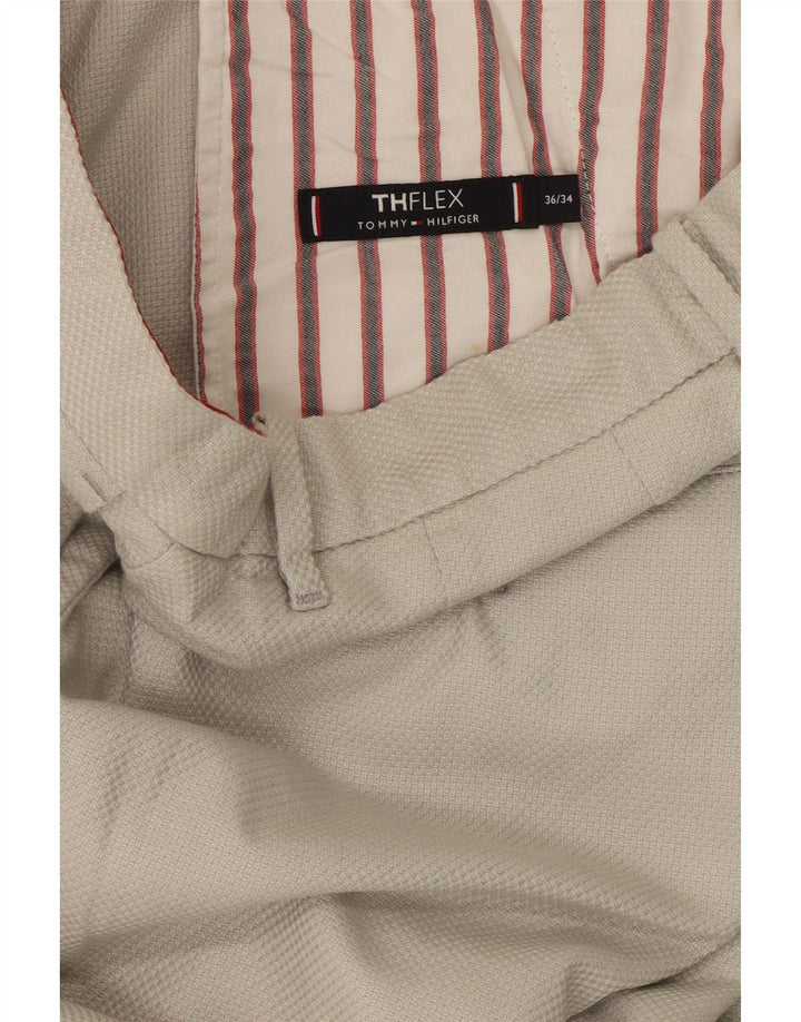 TOMMY HILFIGER Mens Flex Straight Chino Trousers W36 L32 Grey Cotton Vintage Tommy Hilfiger and Second-Hand Tommy Hilfiger from Messina Hembry 