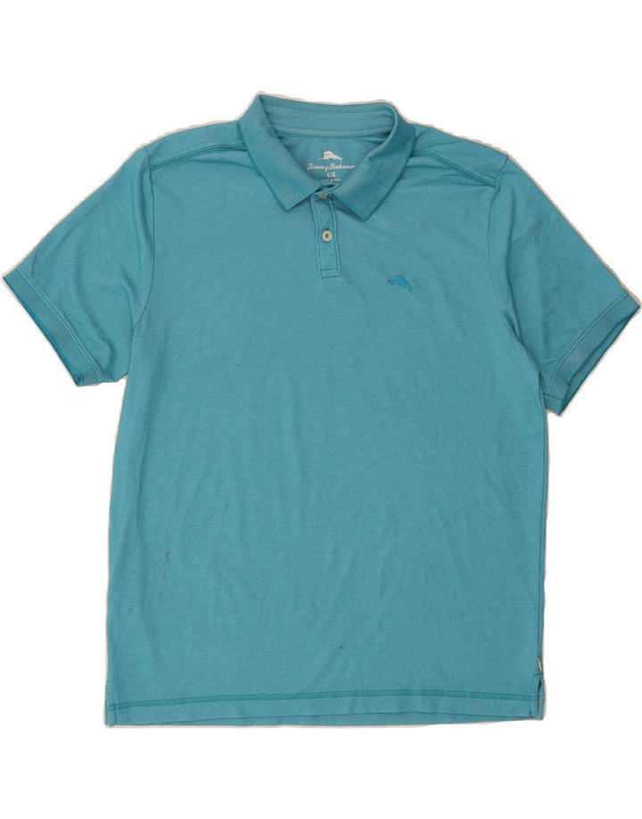 TOMMY BAHAMA Mens Polo Shirt Large Blue Cotton Vintage Tommy Bahama and Second-Hand Tommy Bahama from Messina Hembry 