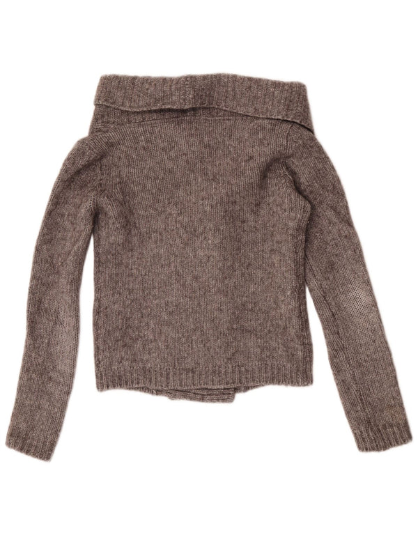 Suéter cardigan feminino Massimo Dutti UK 12 lã cinza médio