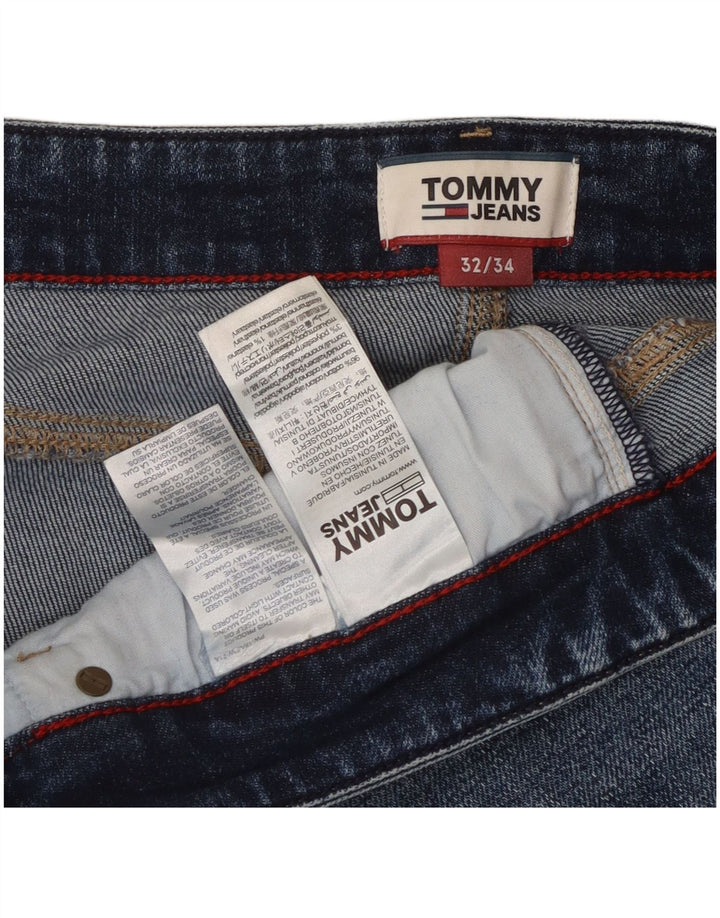 Tommy Hilfiger Masculino Slim Jeans W32 L31 Azul Algodão