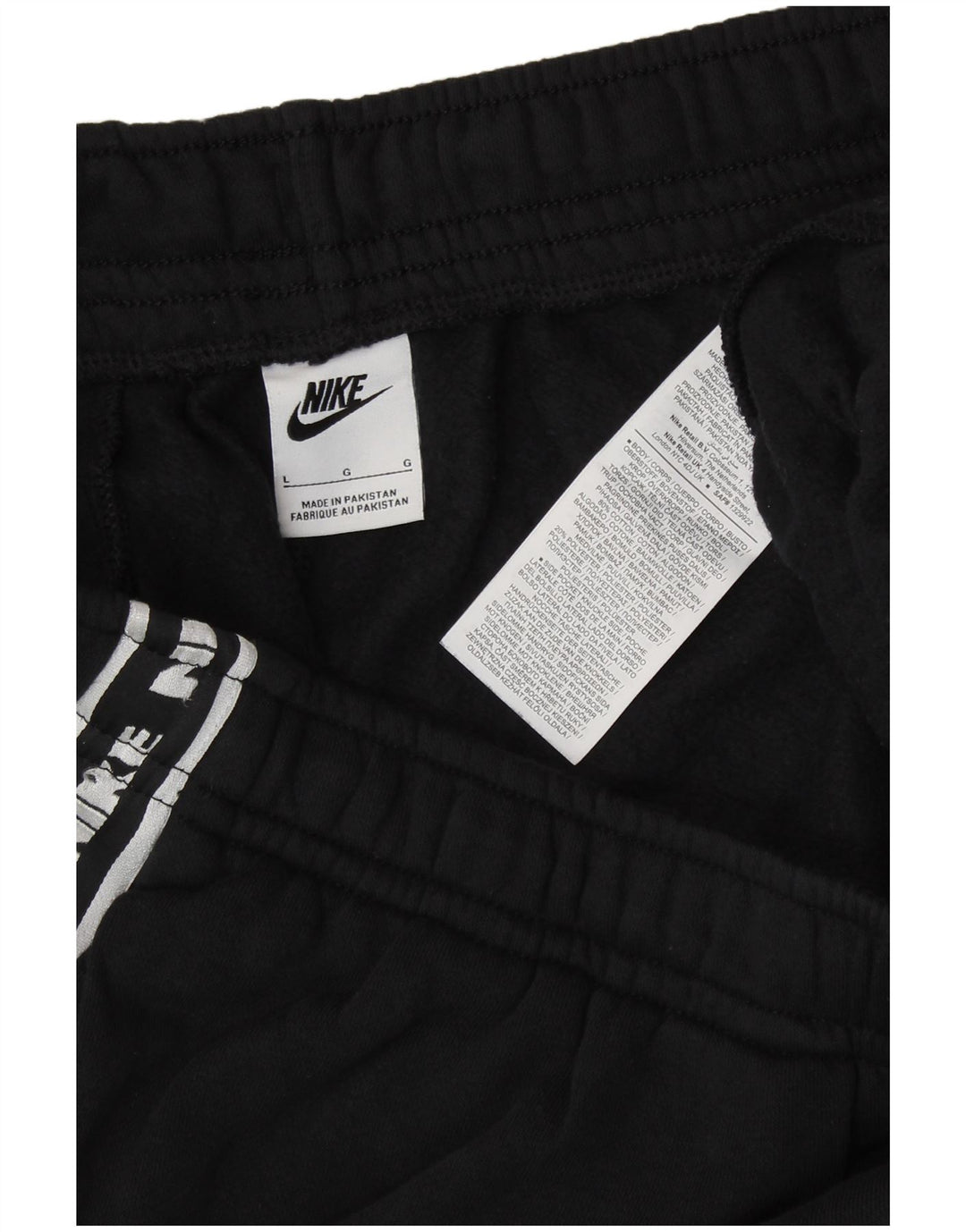 Calça esportiva feminina Nike Graphic Joggers UK 16 grande algodão preto