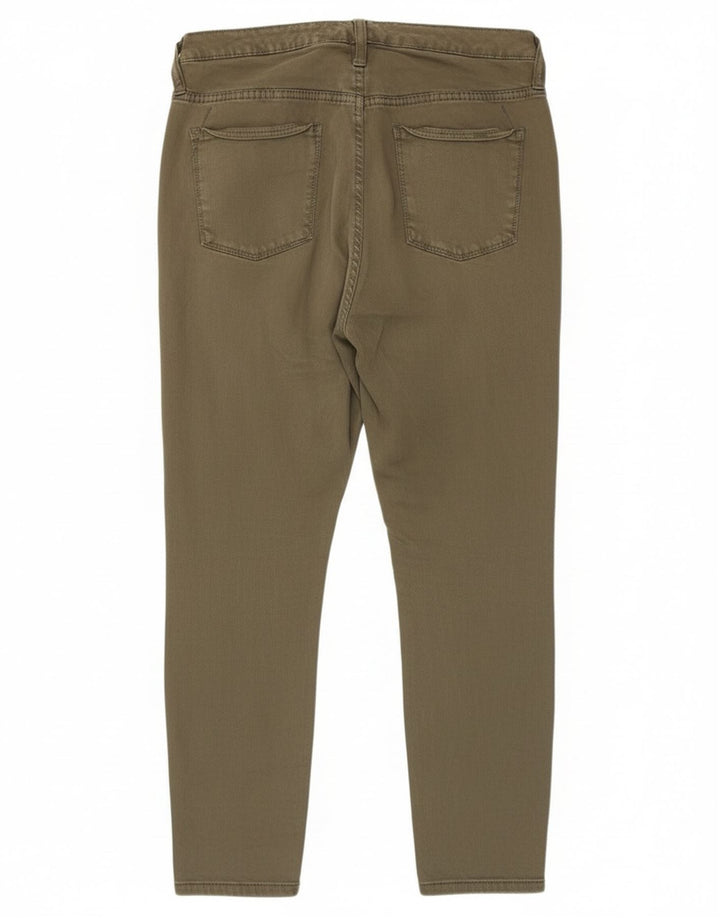 Mossimo Calça Jeans Feminina Cintura Alta Jegging EUA 14 Grande W32 L26 Algodão Cáqui