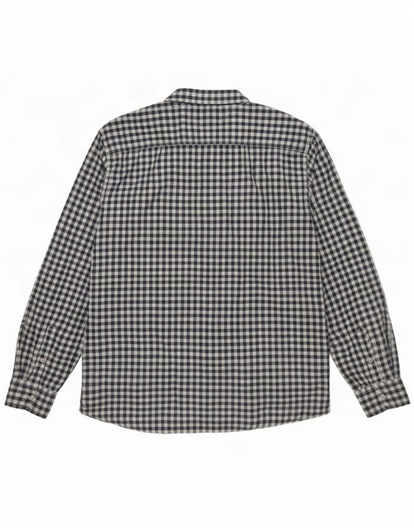 Tommy Hilfiger Mens Vintage Fit Shirt XL Azul Marinho Gingham Algodão