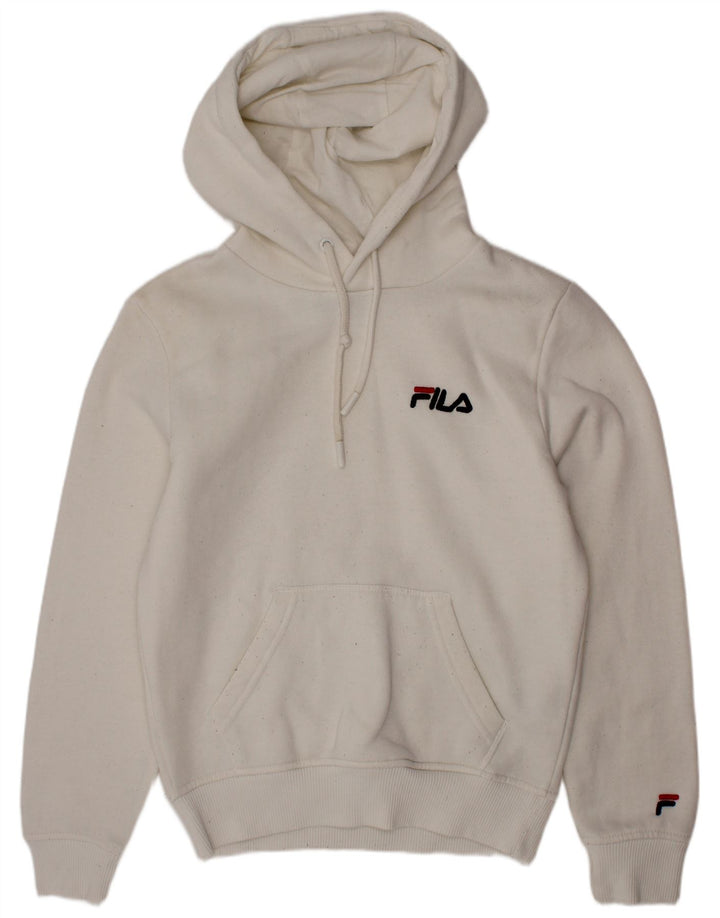 FILA Meninos Hoodie Jumper 9-10 Anos Algodão Branco