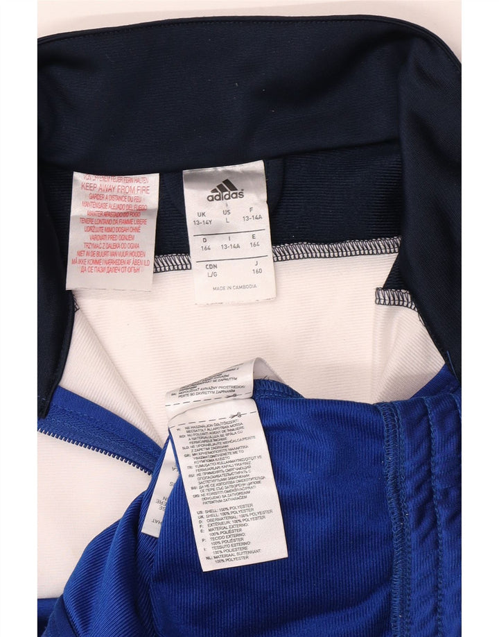 Jaqueta Adidas Meninos Treino Top 13-14 Anos Azul Colorblock Poliéster