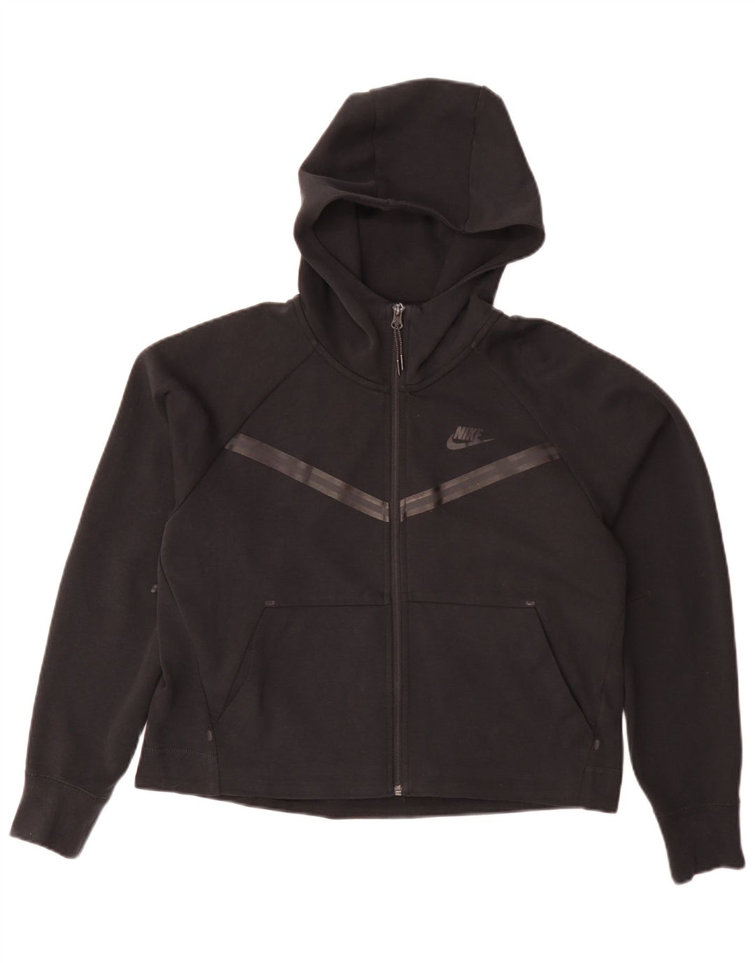 Suéter Nike feminino com capuz e zíper grande UK 10 pequeno preto