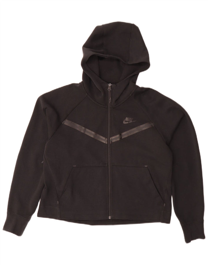 Suéter Nike feminino com capuz e zíper grande UK 10 pequeno preto