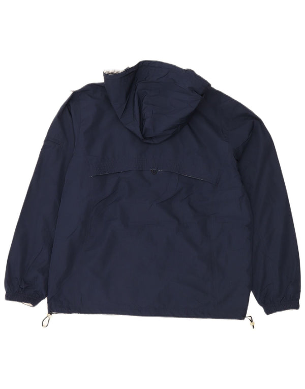 Jaqueta de chuva feminina com capuz Reebok UK 12 poliéster azul marinho médio