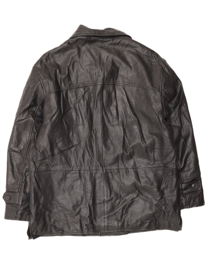 Jaqueta de couro masculina VINTAGE IT 52 XL couro preto