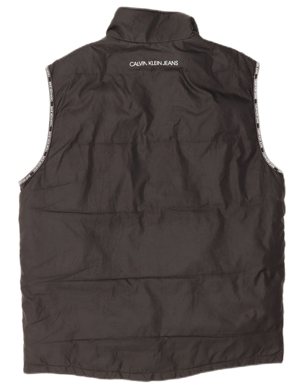Calvin Klein Jeans Masculino Gráfico Acolchoado Gilet UK 40 Grande Poliéster Preto