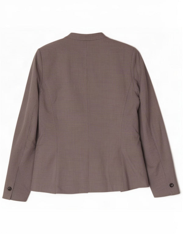 Zara Jaqueta Blazer feminina de 1 botão EU 40 Poliéster Houndstooth cinza médio