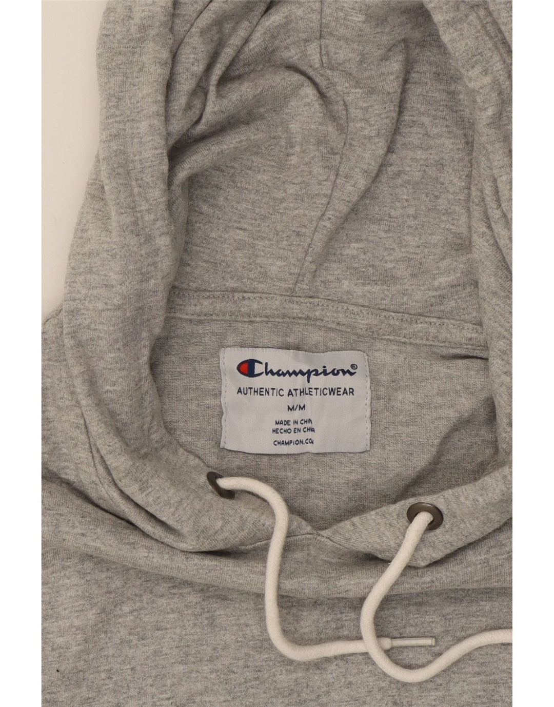 CHAMPION Womens Graphic Hoodie Jumper UK 14 Medium Grey Cotton Vintage Champion and Second-Hand Champion from Messina Hembry 