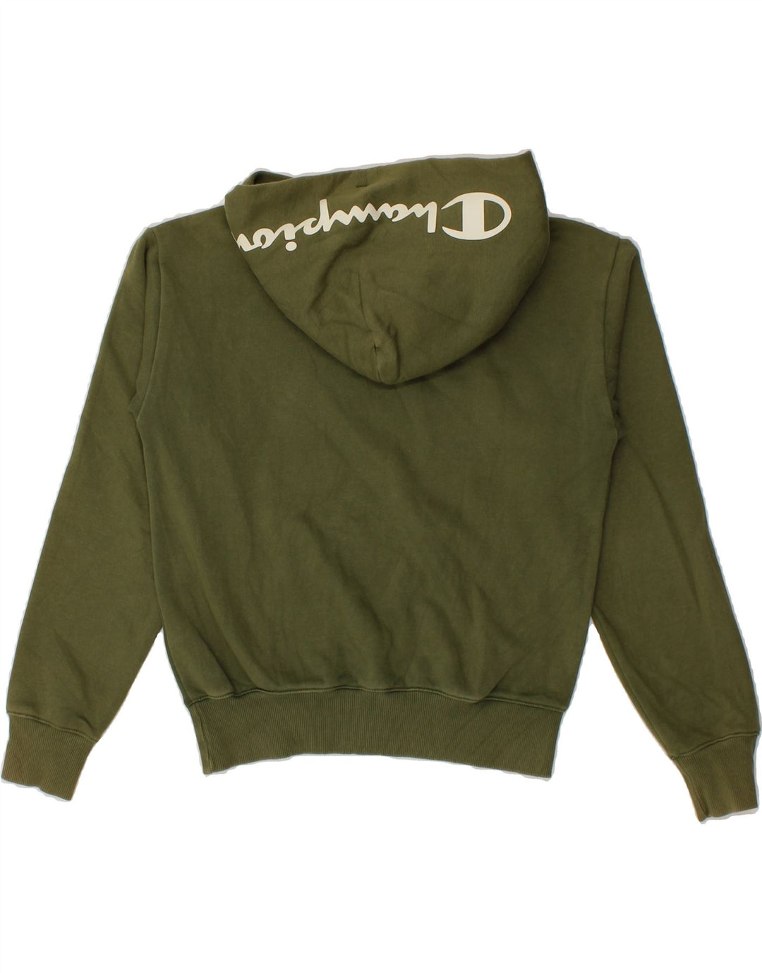 CHAMPION Womens Graphic Hoodie Jumper UK 6 XS Green Cotton Vintage Champion and Second-Hand Champion from Messina Hembry 