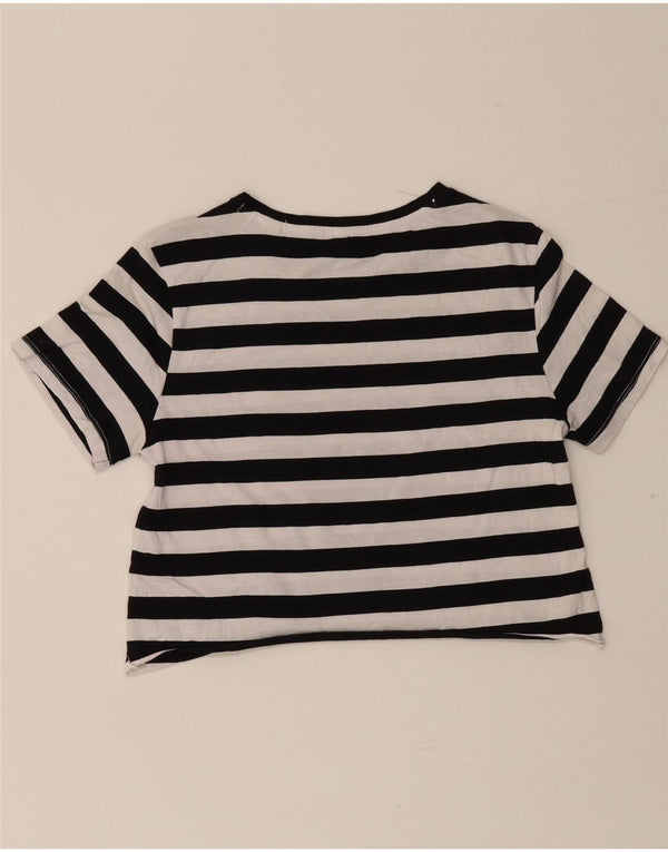 Camiseta feminina Guess com estampa gráfica UK 6 XS listrada preta