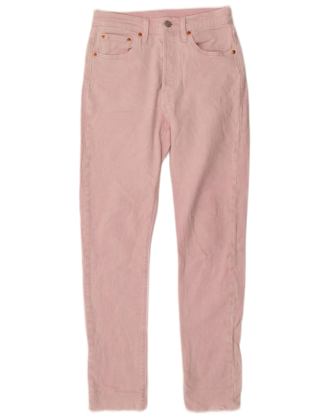 Calça jeans feminina Levi's 501 Straight W25 L30 algodão rosa
