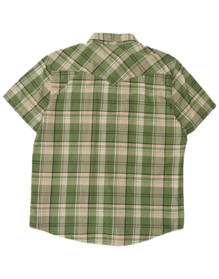 Camisa masculina de manga curta LEVI'S grande algodão xadrez verde
