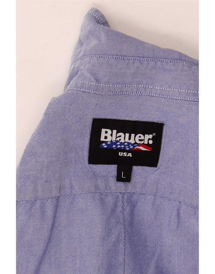 Camisa militar gráfica feminina Blauer Reino Unido 16 grande azul