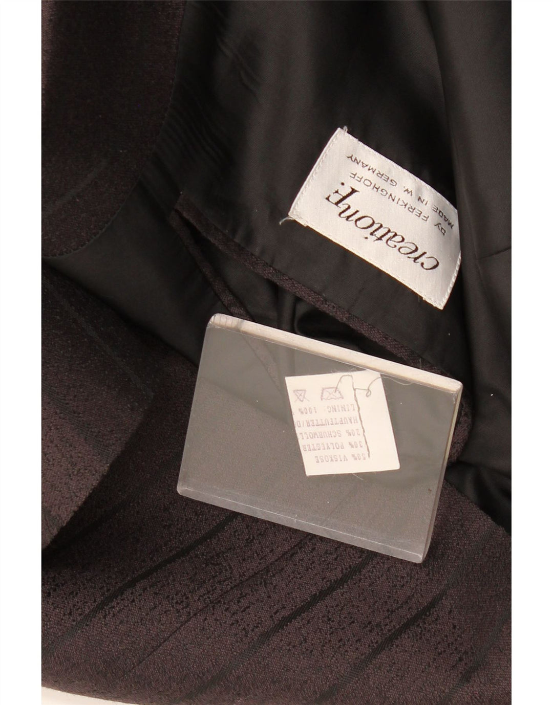 Jaqueta blazer feminina Ferkinghoff com peito duplo Reino Unido 20 2XL listrado cinza