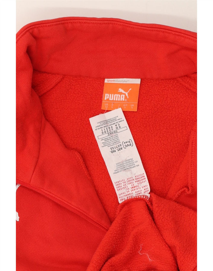 Moletom masculino Puma com zíper e gola alta, grande, vermelho, algodão colorblock