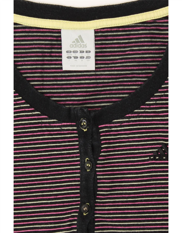 Camiseta feminina ADIDAS UK 8/10 pequena listrada multicolorida de algodão