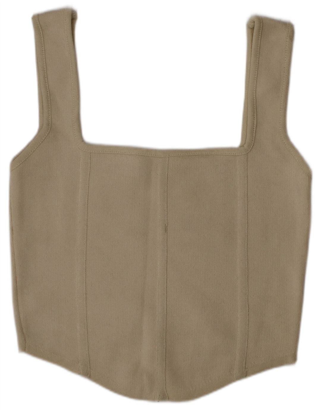 Zara Top curto feminino médio bege poliamida