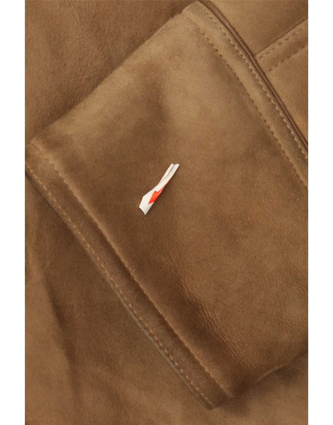 Sobretudo masculino vintage de shearling IT 48 couro marrom médio
