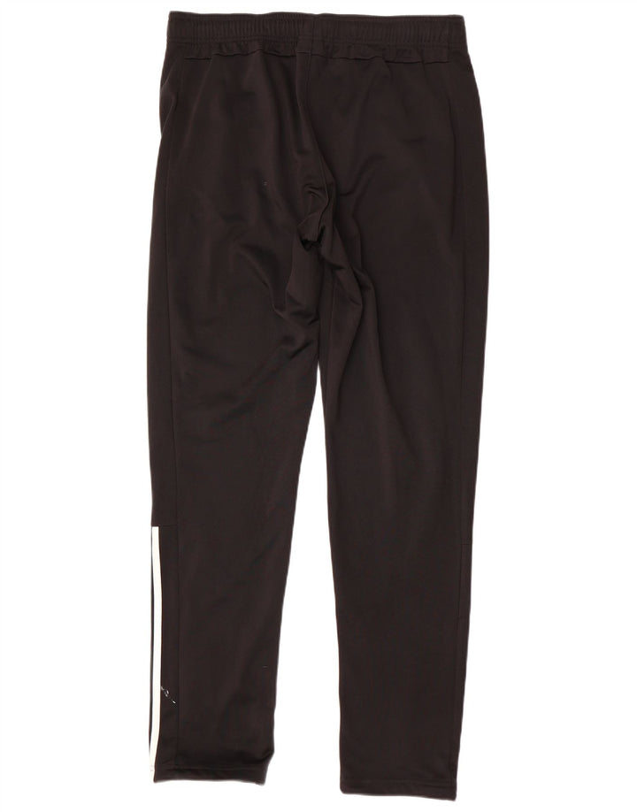 Calças de treino masculinas Adidas UK 42/44 poliéster preto grande